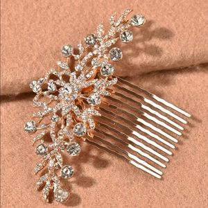 Gold rhinestone bridal hairpin